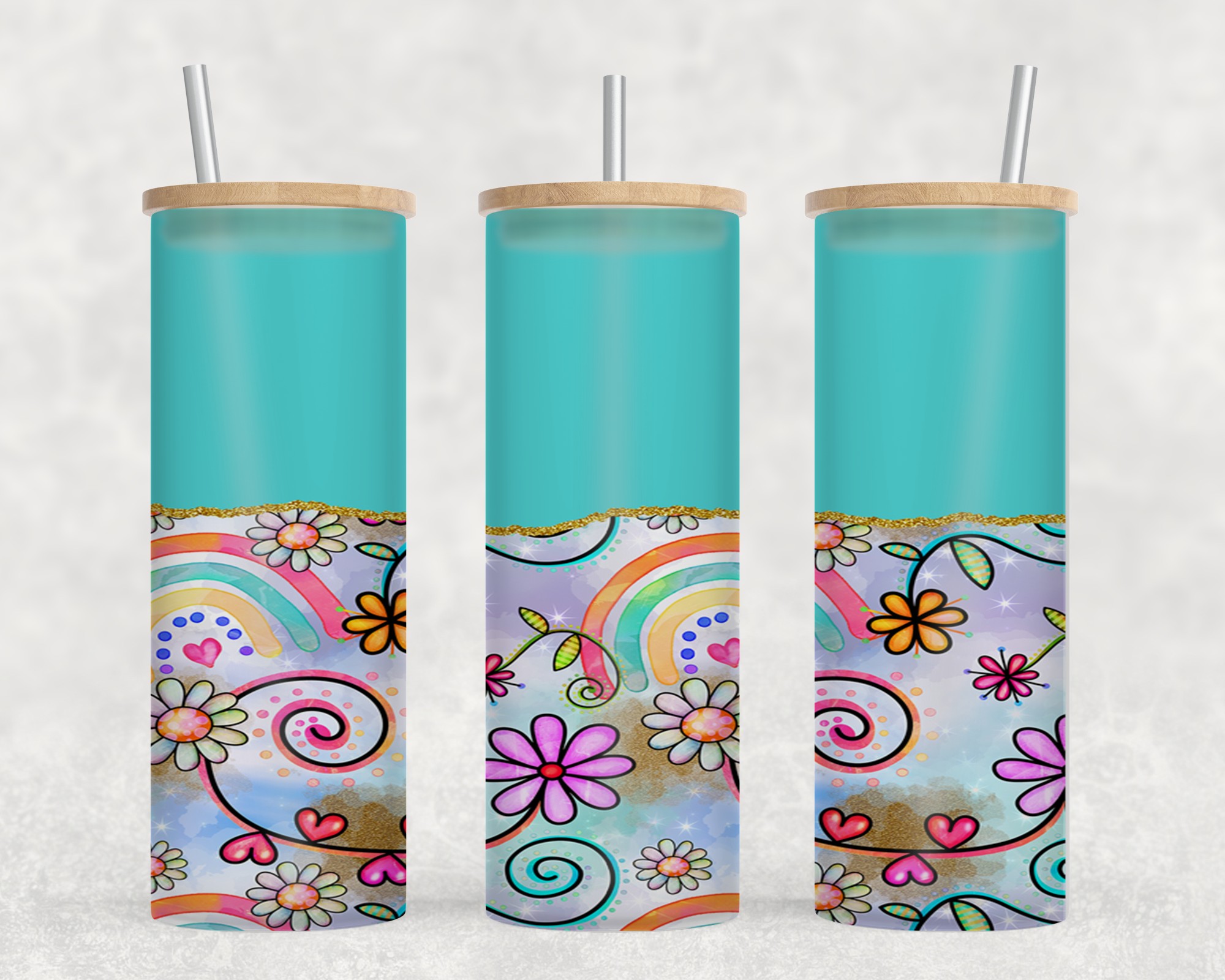 Flower Rainbow Blue-10575